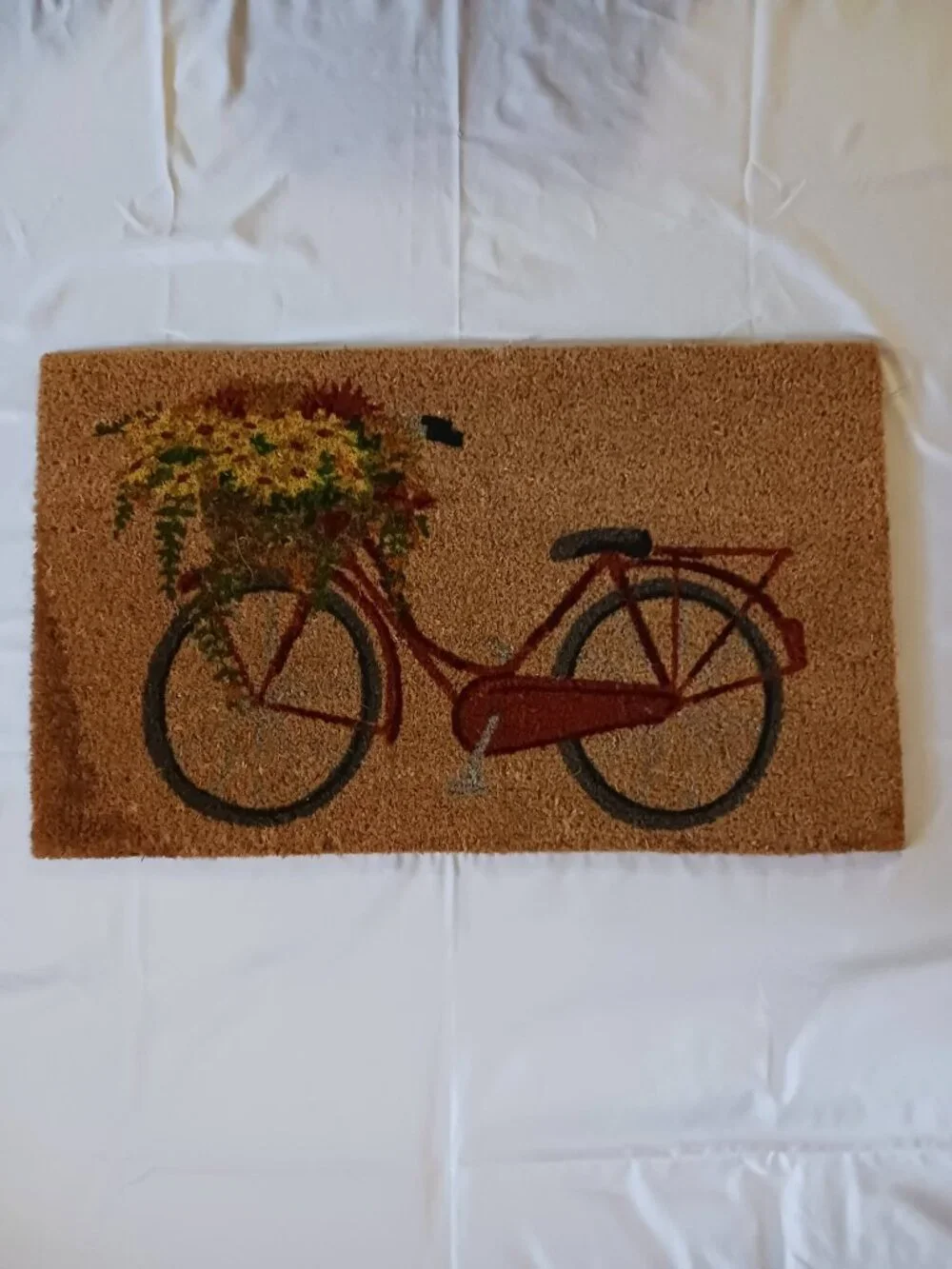 Pier 1 18x30 Rubber Back Coir Floral Bicycle Doormat